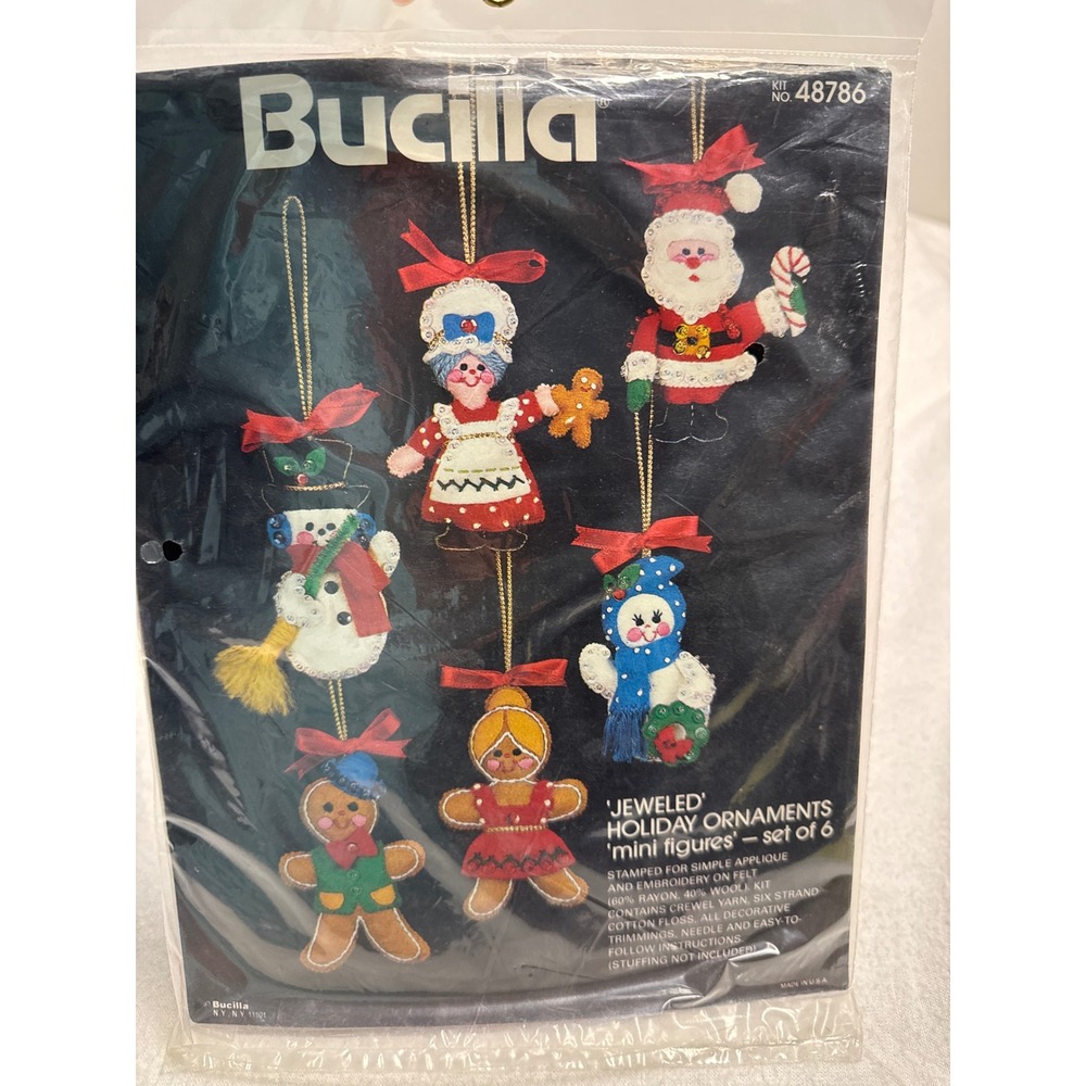 Bucilla Ornament Kit Unisex OS Multi Jeweled Holiday Mini Figures 48786 Set of 6